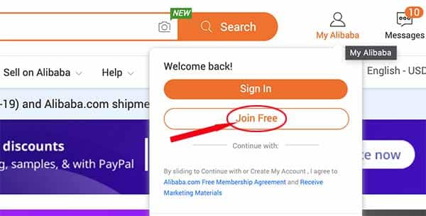 join free Alibaba